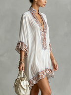Zebra Patchwork Chiffon Mini Dress