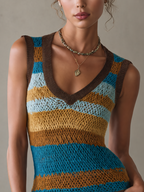 Colorblock Stripe Knit Tank Top