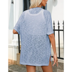 Short-sleeved casual solid coat