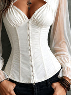 Romantic Corset Ruffle Blouse