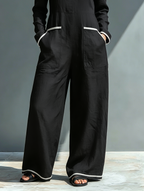 Contrast Trim Off-Shoulder Jumpsuit