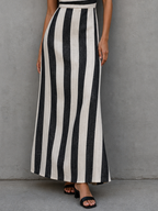 Striped Cowl Neck Maxi Dress