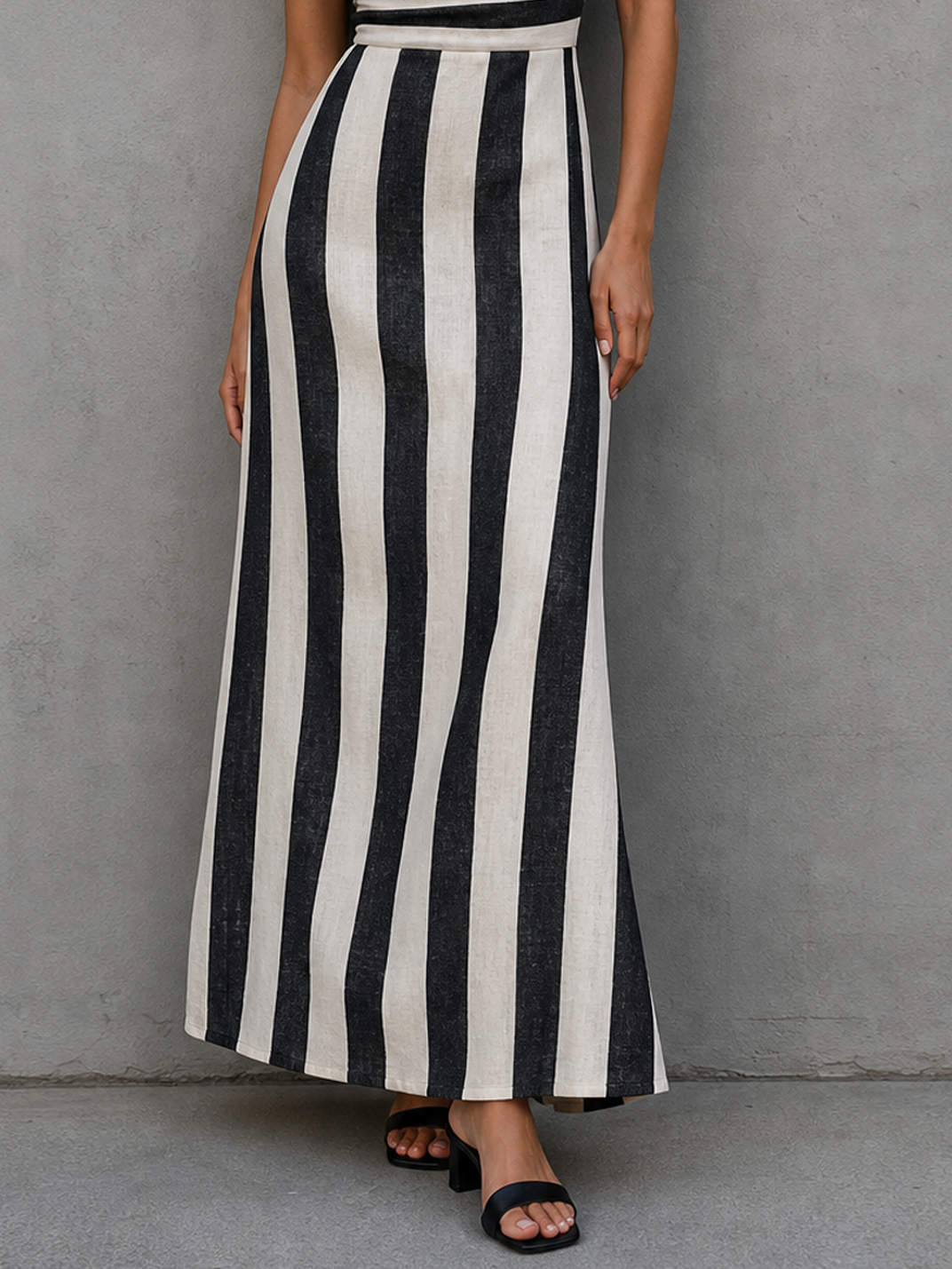 Striped Cowl Neck Maxi Dress