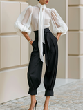 Monochrome Tie Balloon Pants Set