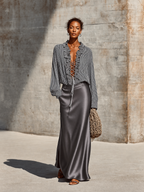 Striped Ruffle Maxi Skirt Set
