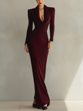 Ruched Cowl Neck Maxi Dress