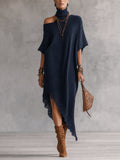 Asymmetric Off-Shoulder Maxi Dress