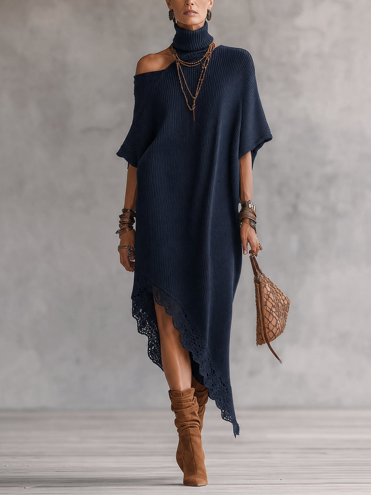 Asymmetric Off-Shoulder Maxi Dress