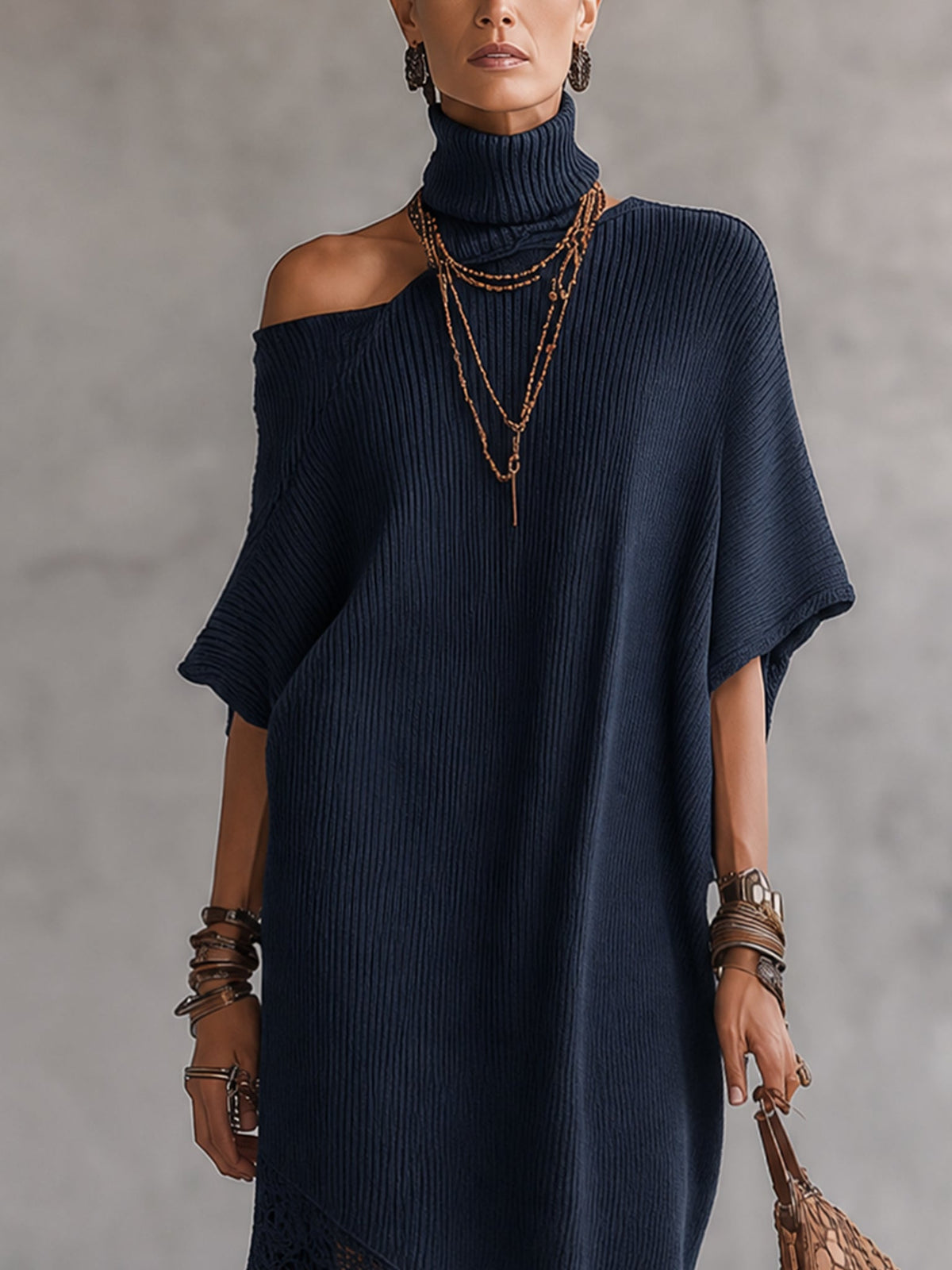Asymmetric Off-Shoulder Maxi Dress