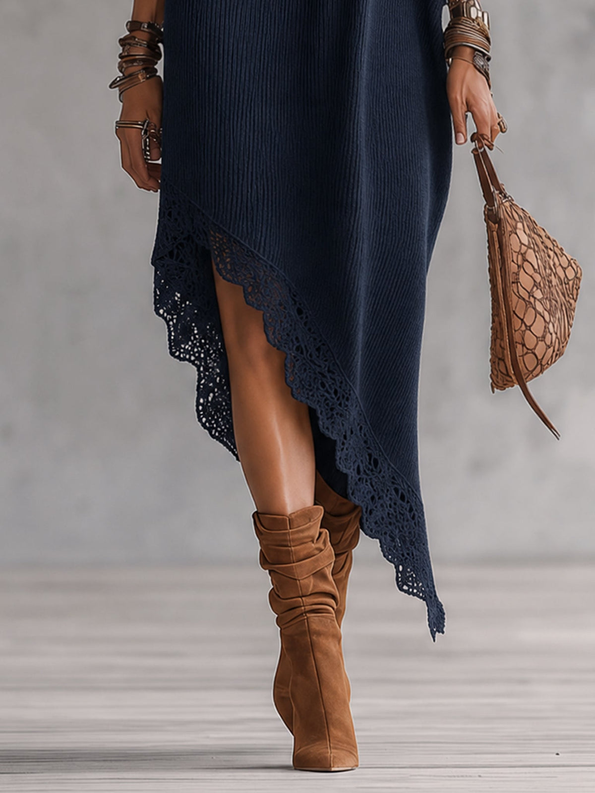 Asymmetric Off-Shoulder Maxi Dress