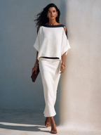 Off-Shoulder Batwing Midi Set
