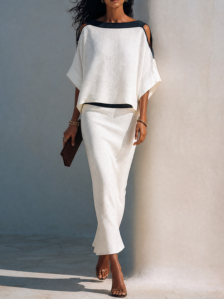 Off-Shoulder Batwing Midi Set