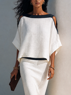Off-Shoulder Batwing Midi Set