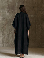 Mock-Neck Batwing Maxi Dress