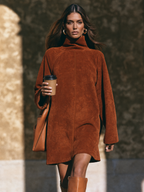 Mock Neck Raglan Mini Dress