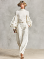 High-Neck Wide-Leg Two-Piece Set