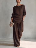 Asymmetric Hem Wide-Leg Set