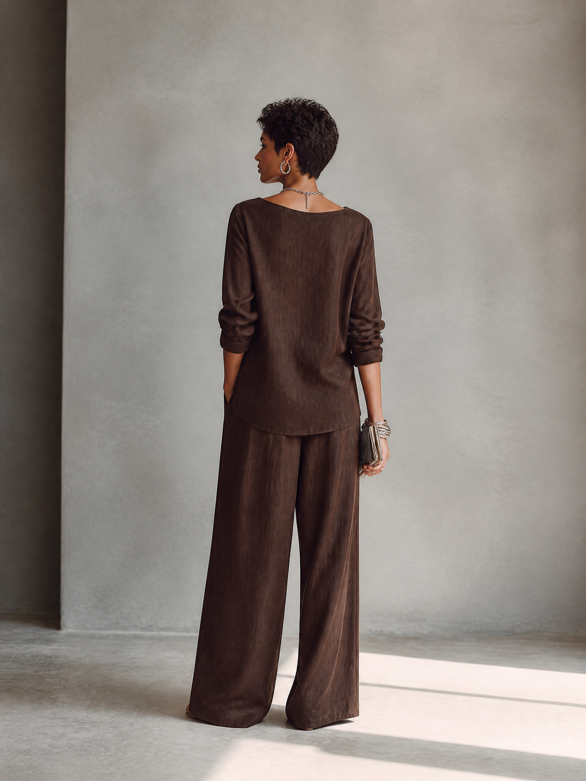 Asymmetric Hem Wide-Leg Set