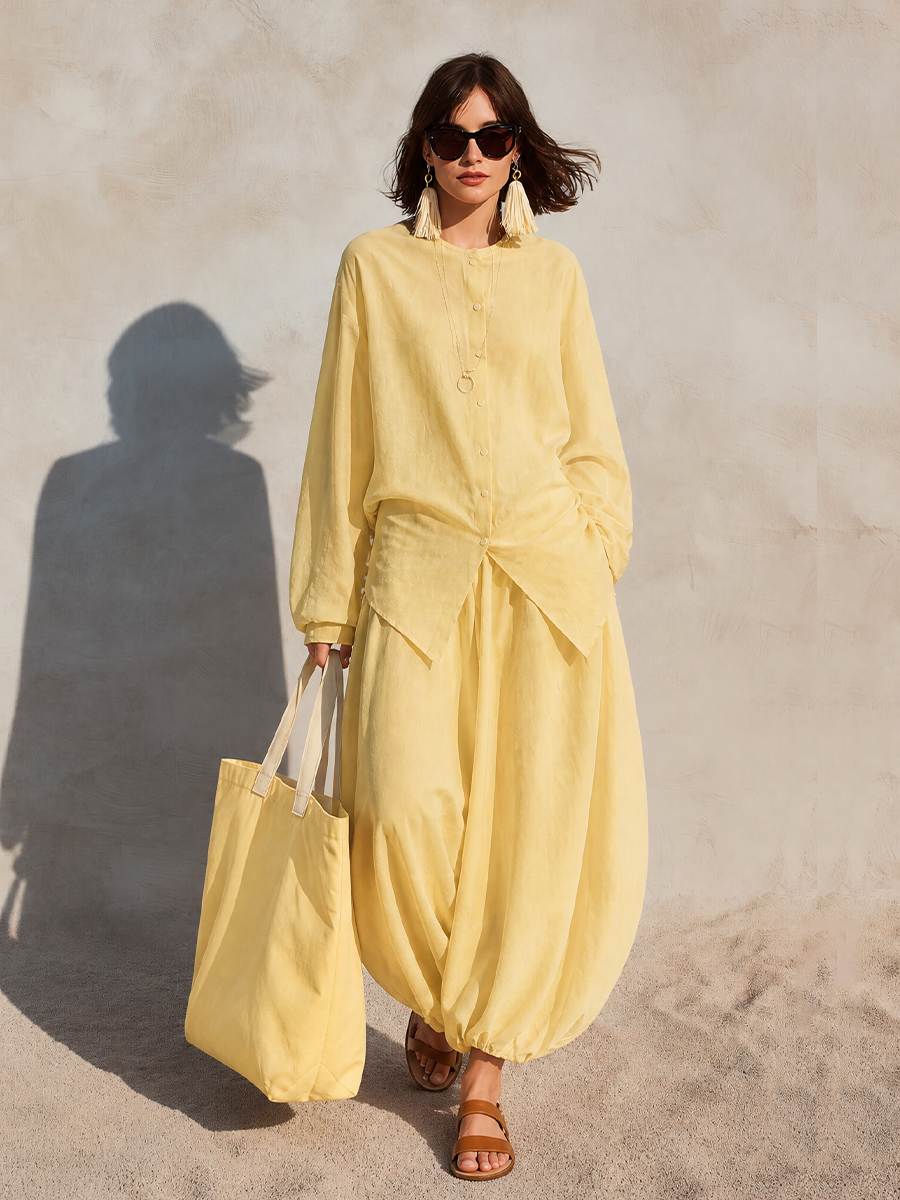 Relaxed Balloon Pants Vacation Set