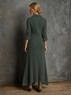 Vintage Collared Button Maxi Dress