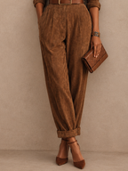 Collared Pleated Tapered Jumpsuit