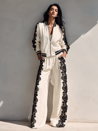 Lace Panel Wide-Leg Set