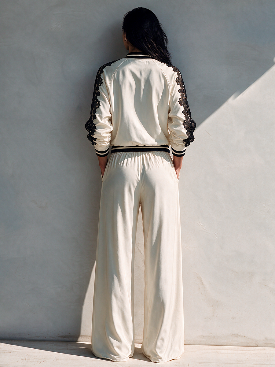 Lace Panel Wide-Leg Set