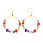 Independence Day Beaded Star Earrings