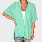 Short-sleeved casual solid coat