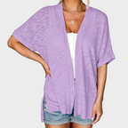 Short-sleeved casual solid coat