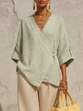 Asymmetric Wrap V-Neck Jacket