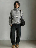 Grey Bandana Patterned Cardigan