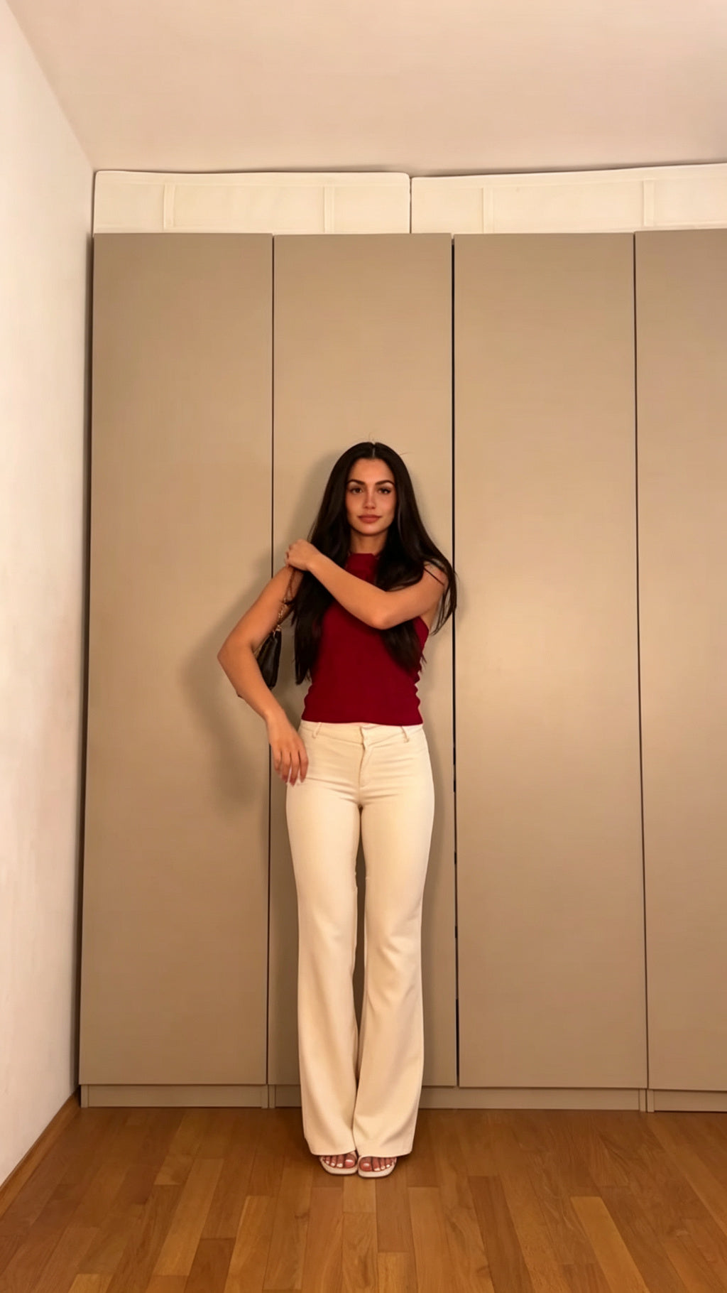 Halter Neck Top + High-Waist Flare Pants Set | 2-Piece Co-ord | Color Block Outfit | Pinterest Style