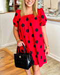 Vintage Polka Dot Satin Dress