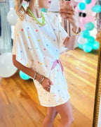 Colorful Polka-Dot Shorts Set