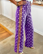 Polka Dot Striped Side Pants