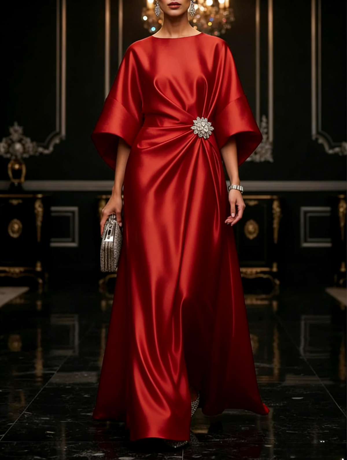Black Luxe Satin Maxi Dress