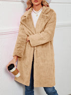 Women's Winter Fleece Sherpa Jacket Windproof Long Teddy Coat
