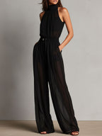 Refined Halter Wide-Leg Jumpsuit
