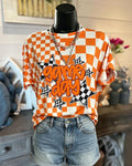 Gameday Star-Embroidered Plaid Tee