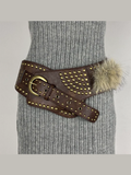 Women's Fur Belt Retro Versatile Faux Leather Belt