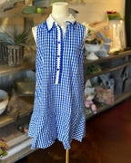 Gingham Scallop Mini Dress