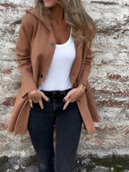 🎄Christmas Sale🔥 Casual Single Breasted Hooded Jacket