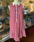 Gingham Scallop Mini Dress