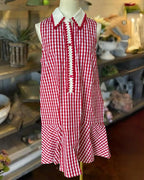 Gingham Scallop Mini Dress