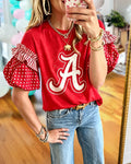 Star-print Puff-sleeve Top