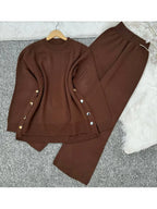 Women's Comfortable Pullover Sweater And Pants Two-piece Set