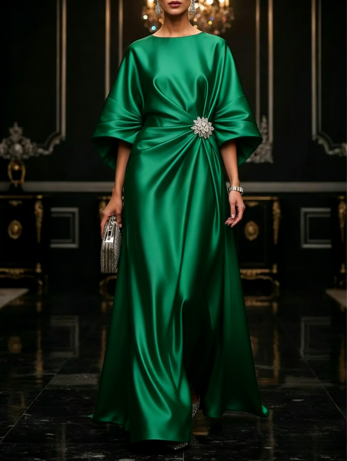 Black Luxe Satin Maxi Dress