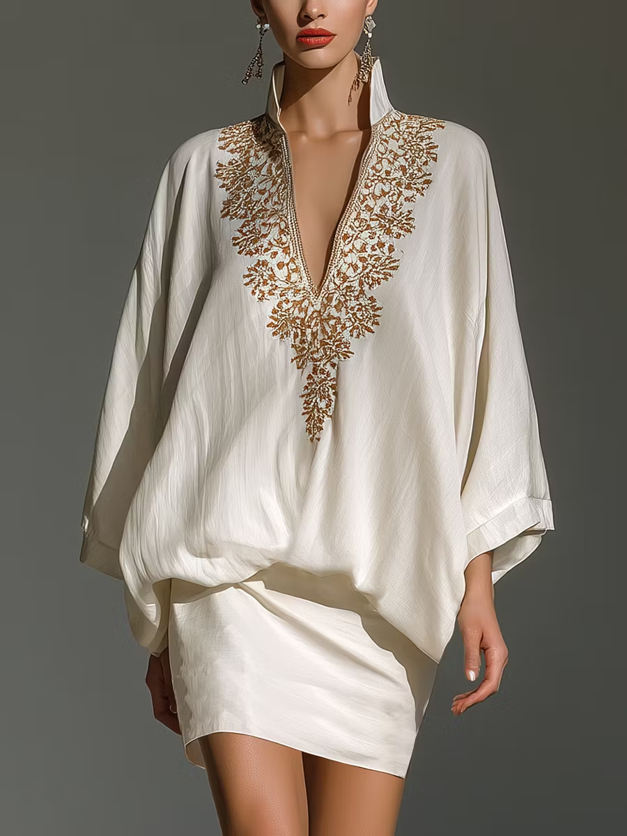 Batwing Tunic Mini Skirt Set