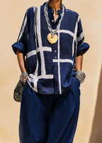 Relaxed Grid Wide-Leg Set